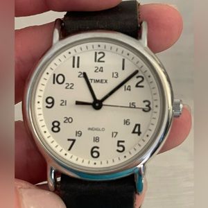 Women’s Timex Watch with leather band, silver hardware-ships free!